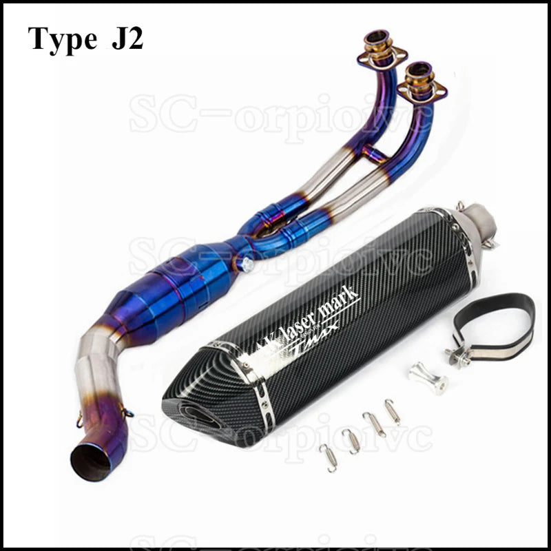 Tmax T-max 530 Full Exhaust system Front link Pipe Exhaust muffler Modified Escap moto For Yamaha Tmax560 Tmax530 2017-2021