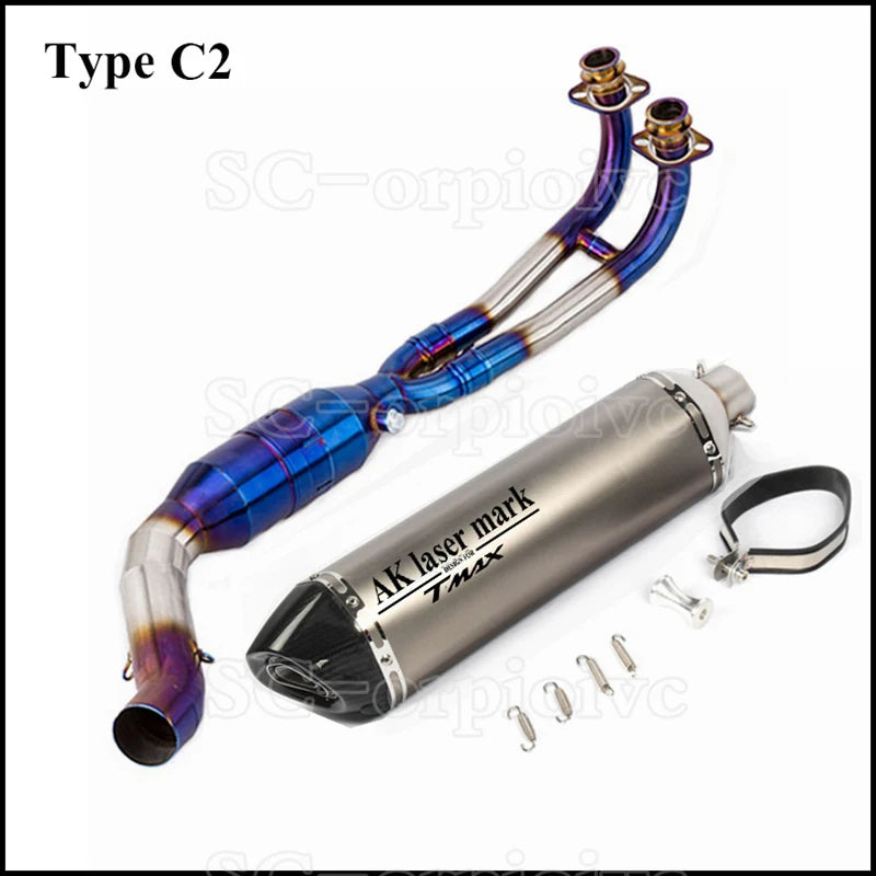 Tmax T-max 530 Full Exhaust system Front link Pipe Exhaust muffler Modified Escap moto For Yamaha Tmax560 Tmax530 2017-2021