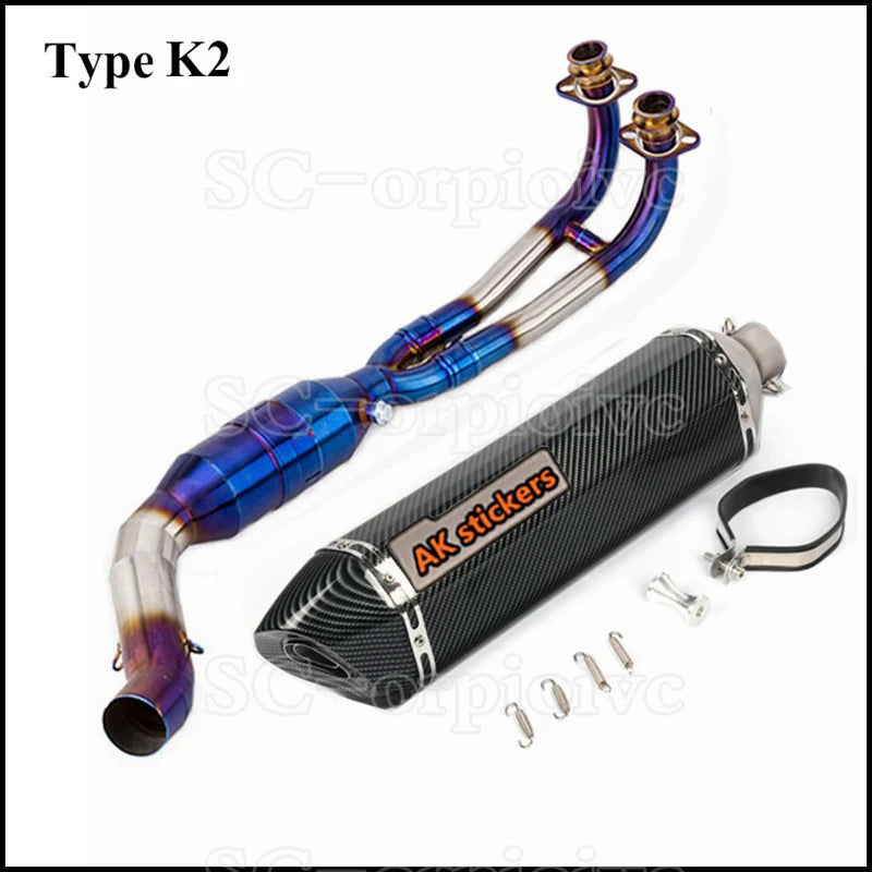 Tmax T-max 530 Full Exhaust system Front link Pipe Exhaust muffler Modified Escap moto For Yamaha Tmax560 Tmax530 2017-2021