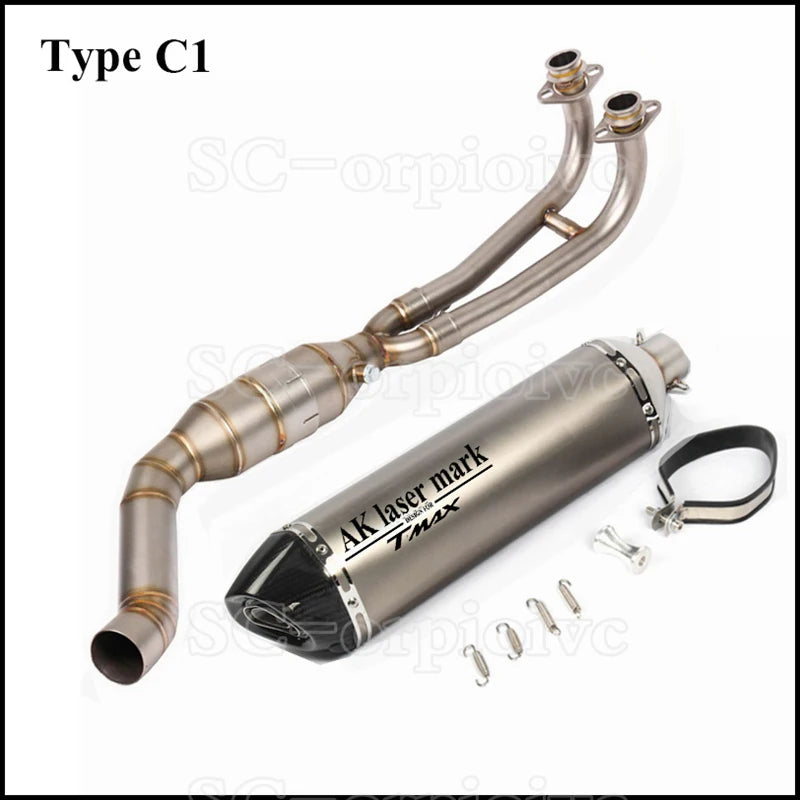 Tmax T-max 530 Full Exhaust system Front link Pipe Exhaust muffler Modified Escap moto For Yamaha Tmax560 Tmax530 2017-2021