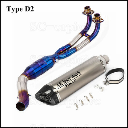 Tmax T-max 530 Full Exhaust system Front link Pipe Exhaust muffler Modified Escap moto For Yamaha Tmax560 Tmax530 2017-2021
