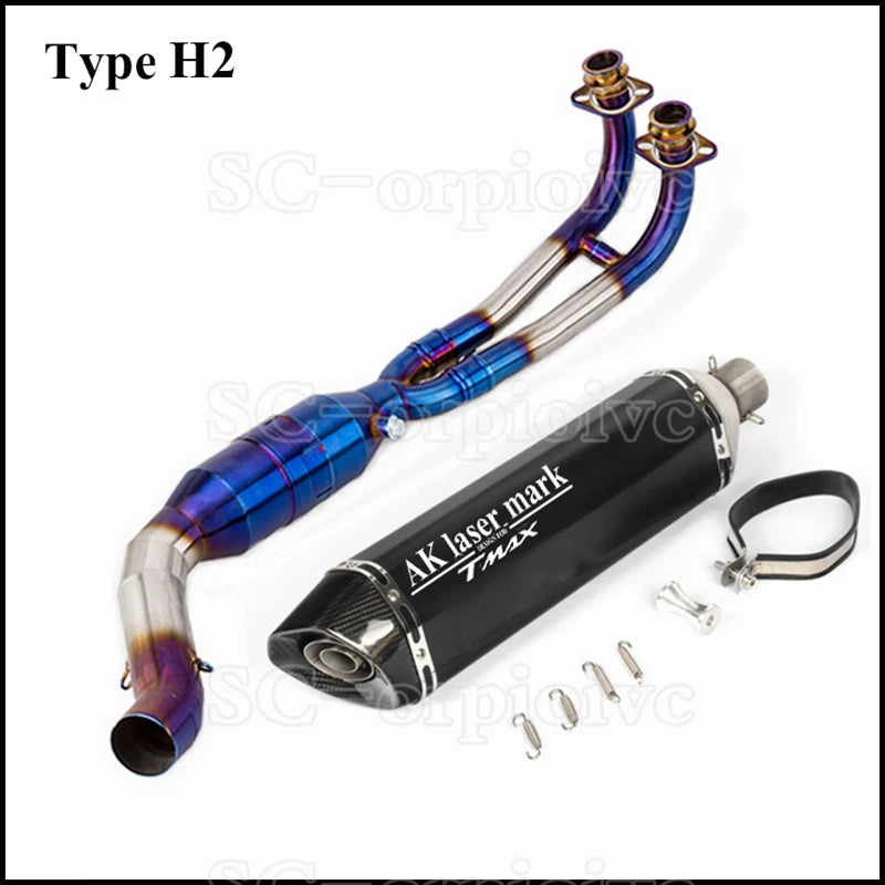 Tmax T-max 530 Full Exhaust system Front link Pipe Exhaust muffler Modified Escap moto For Yamaha Tmax560 Tmax530 2017-2021