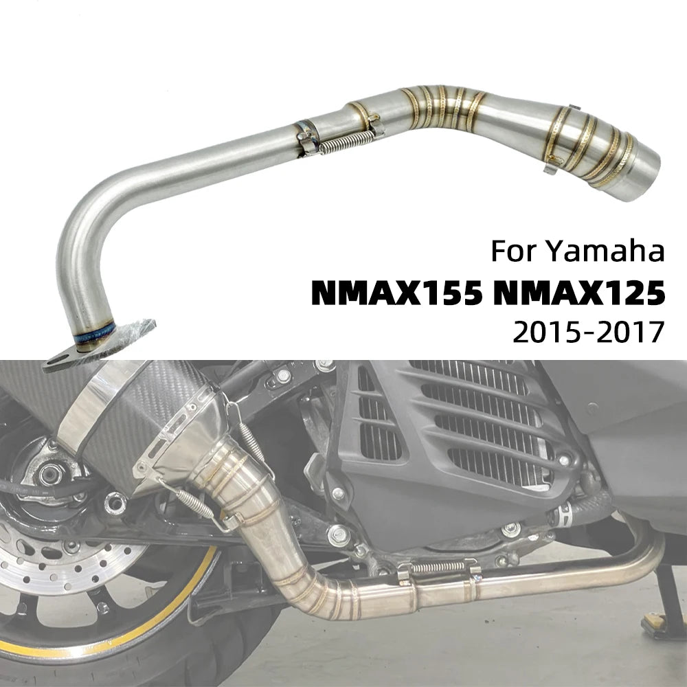 NMAX155 NMAX125 Motorcycle Exhaust Pipe Middle Link Pipe Slip-On Stainless Steel Connect For Yamaha NMAX N-MAX 125 155 2015-2017