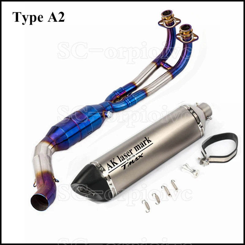 Tmax T-max 530 Full Exhaust system Front link Pipe Exhaust muffler Modified Escap moto For Yamaha Tmax560 Tmax530 2017-2021