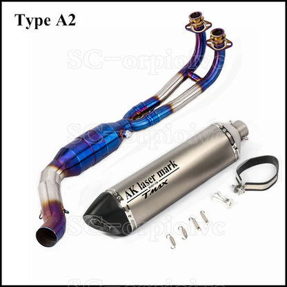 Tmax T-max 530 Full Exhaust system Front link Pipe Exhaust muffler Modified Escap moto For Yamaha Tmax560 Tmax530 2017-2021