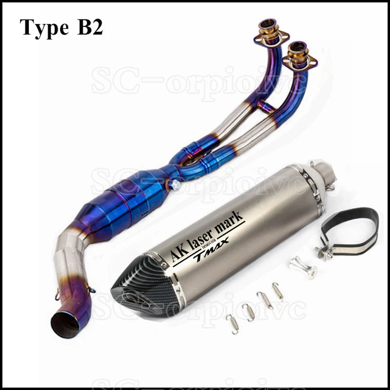 Tmax T-max 530 Full Exhaust system Front link Pipe Exhaust muffler Modified Escap moto For Yamaha Tmax560 Tmax530 2017-2021