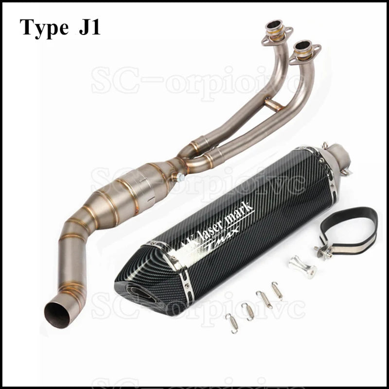 Tmax T-max 530 Full Exhaust system Front link Pipe Exhaust muffler Modified Escap moto For Yamaha Tmax560 Tmax530 2017-2021