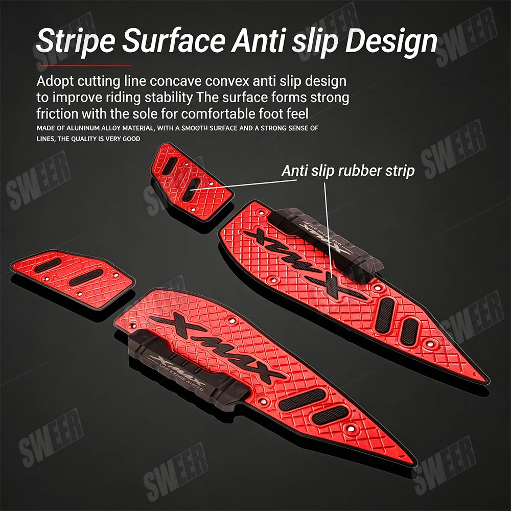 Motorcycle Accessories Footrest Step Footboard Footpads Pedal Plate Foot Pegs For YAMAHA XMAX 300 2017-2025 Anti Wrestling