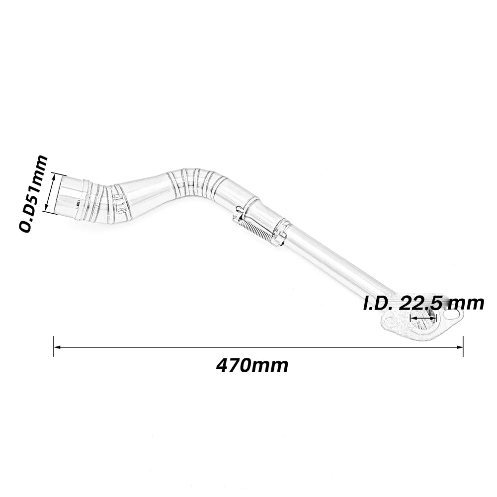 NMAX155 NMAX125 Motorcycle Exhaust Pipe Middle Link Pipe Slip-On Stainless Steel Connect For Yamaha NMAX N-MAX 125 155 2015-2017