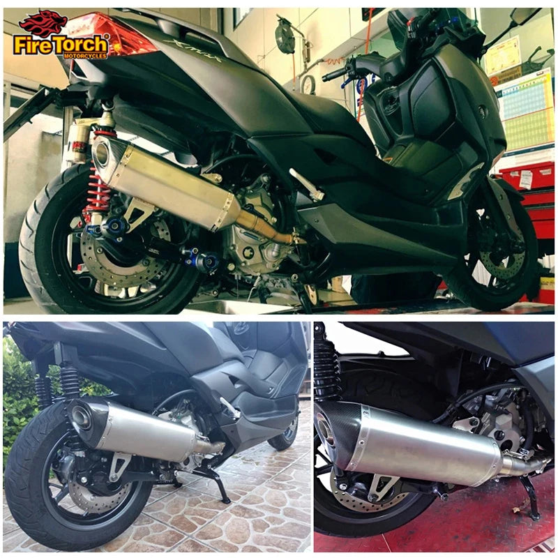 For Yamaha XMAX 250 300 XMAX250 XMAX300 2017 - 2023 Motorcycle Exhaust Escape Modify Mid Link Pipe Connect 51mm Muffler System
